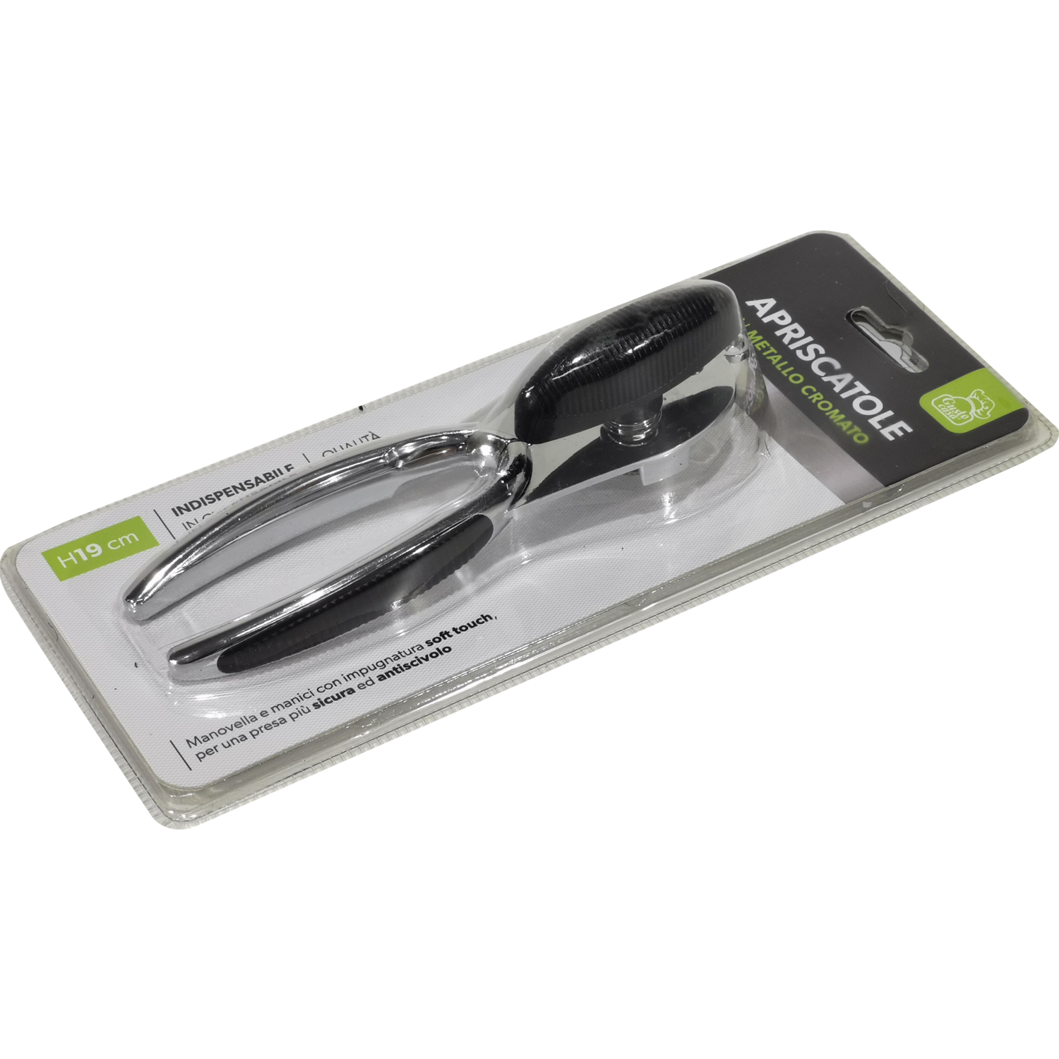 GUSTO CASA - Apriscatole in metallo cromato h19 cm